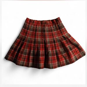 Plaid Pleated Mini Skirt